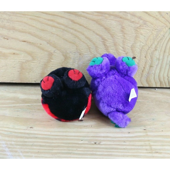 Puffkins Plush Dottie Lady Bug, Danny Dinosaur Vintage Stuffed Animal - Picture 4 of 5
